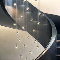 KDLN Dew 1 LED Suspension on Stairwell