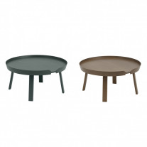 Muuto Around Coffee Table Large Stained Dark Brown and Dark Green