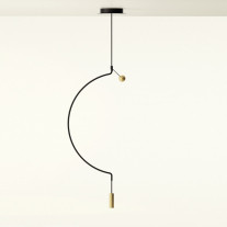 Axolight Liaison 1 LED Suspension Light M Black/Gold