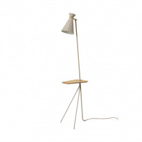 Warm Nordic Cone Floor Lamp with Table Pure Cashmere with Oak Table