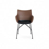 Kartell Smart Wood Q/Wood Chair Slatted Ash Dark Wood Black Seat Black