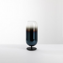 Artemide Gople Mini Table Lamp Blue Sapphire with Black Base