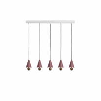 Petite Friture Cherry LED Multiple Cluster Pendant Linear Brown Red & Rose Gold