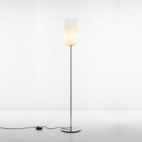 Artemide Gople Floor Lamp White Shade / Silver Base