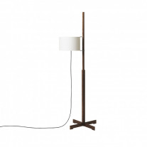 Santa & Cole TMM Floor Lamp White Shade with Walnut Structure