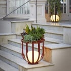 Estiluz Bols LED Outdoor Floor Lamp Black Anthracite Large and Oxide Red Small with table kit