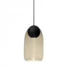 Mater Liuku Ball Pendant Light Black Satin Lacquered Smoked Glass