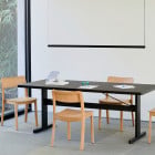 HAY Factor Linear LED Suspension Light Soft Black Above Table