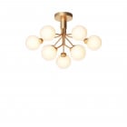 Nuura Apiales 6 Ceiling Light Brushed Brass/Opal White Glass