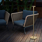 Brass Pablo Luci LED Floor Lamp on Decking