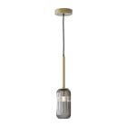 Astro Tacoma Pendant Antique Brass Tacoma Reed Ribbed Smoke