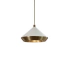 Bert Frank Shear Pendant XL Antique Brass White