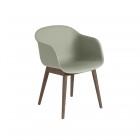 Muuto Fiber Armchair - Normal Shell Dusty Green/Stained Dark Brown