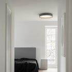 Graphite Vibia Duo Round LED Ceiling Light in Bedroom