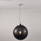 Original BTC Globe Pendant Large Anthracite Shade / Chrome Fitting On