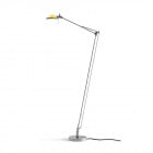 Luceplan Berenice Floor Lamp in Aluminium with a Yellow Diffuser