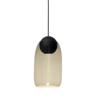 Mater Liuku Ball Pendant Light Black Satin Lacquered Smoked Glass