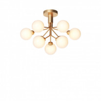 Nuura Apiales 6 Ceiling Light Brushed Brass/Opal White Glass