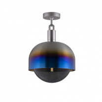 Buster + Punch Forked Globe & Shade Ceiling Light (Large - Burnt Steel Smoked)