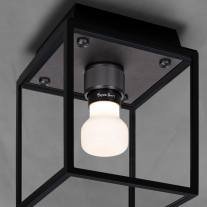 Gun Metal Buster + Punch Caged Wet Ceiling Light