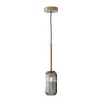 Astro Tacoma Pendant Antique Brass Tacoma Reed Ribbed Smoke