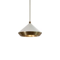 Bert Frank Shear Pendant XL Antique Brass White