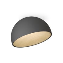 Vibia Duo Ceiling Dome Angled LED Light Large Graphite Oak
