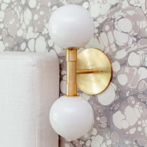 SkLO Stem 2x Wall / Ceiling Light Beside Bed