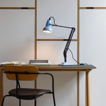 Anglepoise Original 1227 Desk Lamp Opal Blue/ Black on Desk