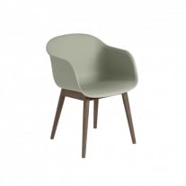 Muuto Fiber Armchair - Normal Shell Dusty Green/Stained Dark Brown