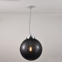 Original BTC Globe Pendant Large Anthracite Shade / Chrome Fitting On