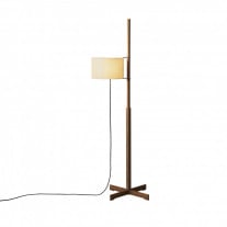 Santa & Cole TMM Floor Lamp Beige Shade with Natural Oak Structure