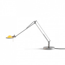 Luceplan Berenice 30 Table Lamp in Aluminium with Yellow Diffuser