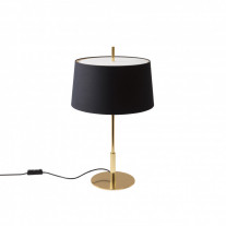 Santa & Cole Diana Table Lamp Shiny Gold Structure/Black Linen Shade