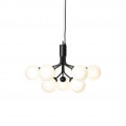 Nuura Apiales 9 Chandelier Satin Black/Opal White Glass