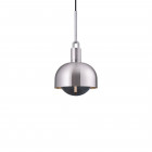 Buster + Punch Forked Shade + Globe Pendant Medium Smoked Glass Steel Shade