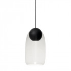 Mater Liuku Ball Pendant Light Black Satin Transparant Glass