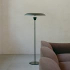 New Works Kantarell Floor Lamp Black Behind Sofa