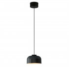 Santa & Cole HeadHat Bowl LED Pendant Large Black with Black Surface Canopy