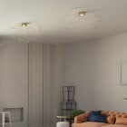 Axolight Hoops LED Ceiling Light Gold Pairs in Sitting Room