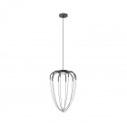 Axolight Alysoid LED Suspension 34 Anthracite grey and black polished nickel