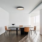 Graphite Vibia Duo Round LED Ceiling Light in Dining Room