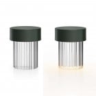 Flos Last Order LED Portable Lamp Matt Green Fluted Base