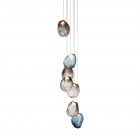 Bocci 73V Series Multi 7 Pendants Blue 1 and Grey 1