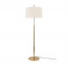 Santa & Cole Diana Mayor Floor Lamp Shiny Gold Structure/White Linen Shade