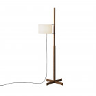Santa & Cole TMM Floor Lamp White Shade with Natural Oak Structure