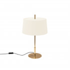 Santa & Cole Diana Table Lamp Shiny Gold Structure/White Linen Shade