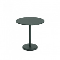Muuto Linear Steel Café Table Round Dark Green 