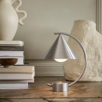 ferm LIVING Meridian Portable Lamp Brushed Steel