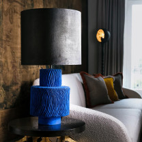 Porta Romana Nash Table Lamp Electric Blue in Living Room